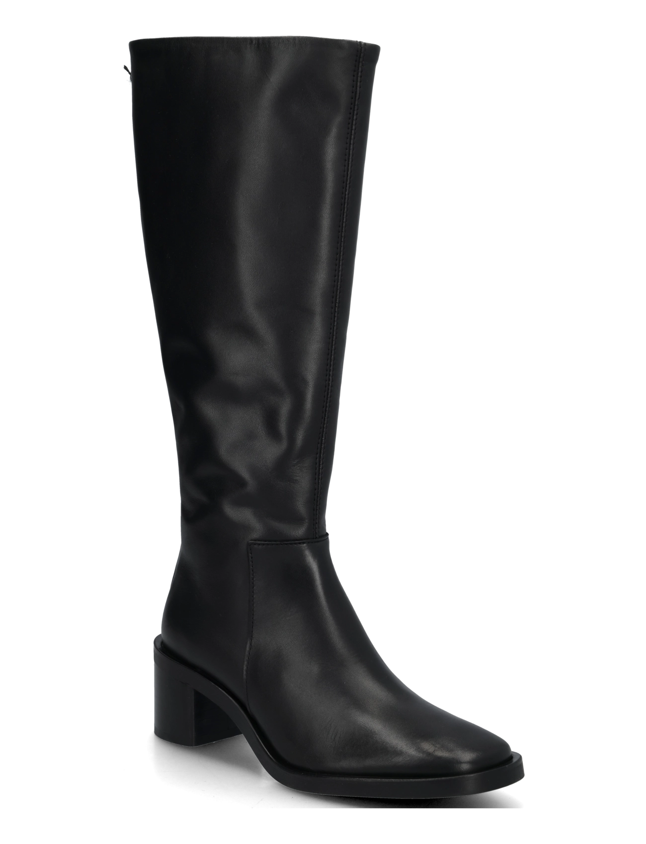 Calvin Klein BLOCK HEEL HIGH BOOT ZIP LTH - Avalynė - TRIPLE BLACK / black
