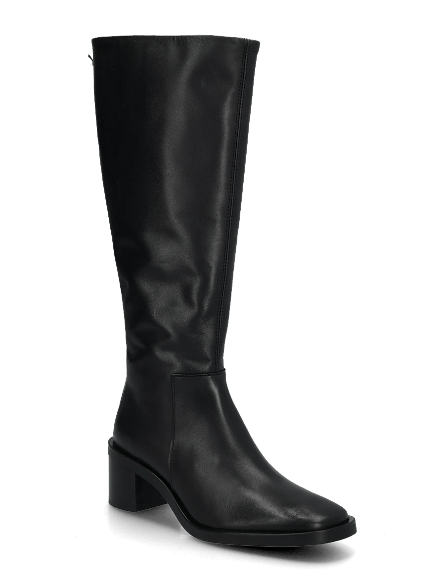 Calvin Klein - BLOCK HEEL HIGH BOOT ZIP LTH - kniehohe stiefel - triple black - 0