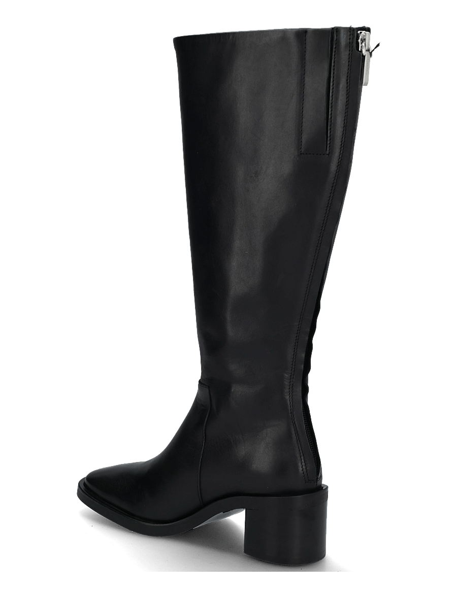 Calvin Klein - BLOCK HEEL HIGH BOOT ZIP LTH - knähöga stövlar - triple black - 1