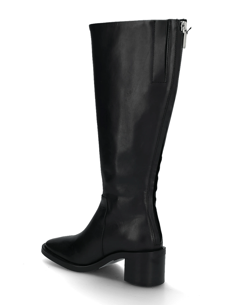 Calvin Klein - BLOCK HEEL HIGH BOOT ZIP LTH - kniehohe stiefel - triple black - 1