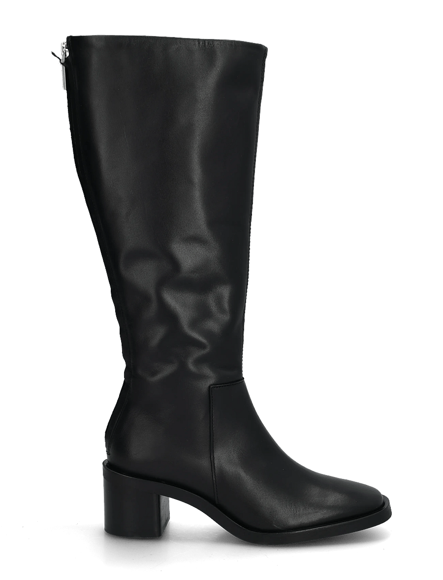 Calvin Klein - BLOCK HEEL HIGH BOOT ZIP LTH - kniehohe stiefel - triple black - 2