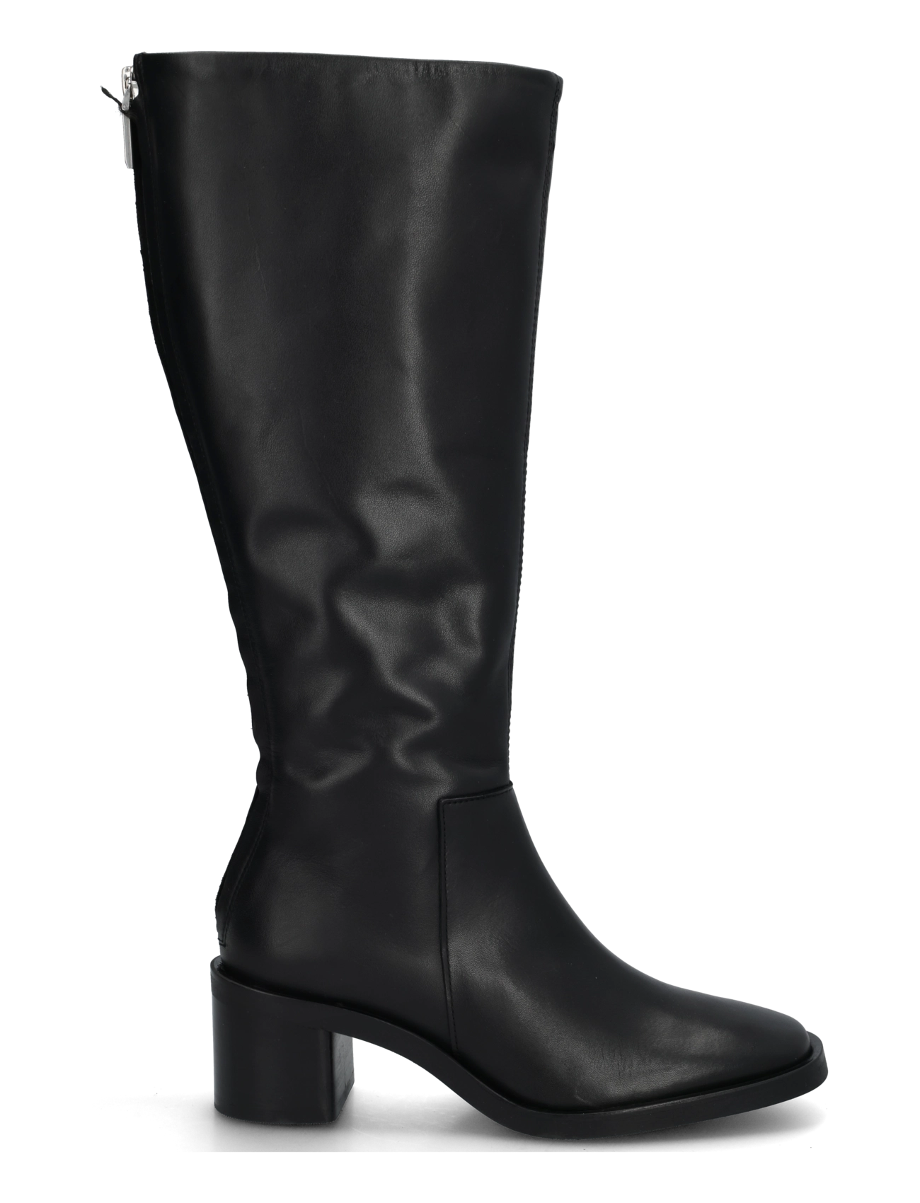 Calvin Klein - BLOCK HEEL HIGH BOOT ZIP LTH - knähöga stövlar - triple black - 2