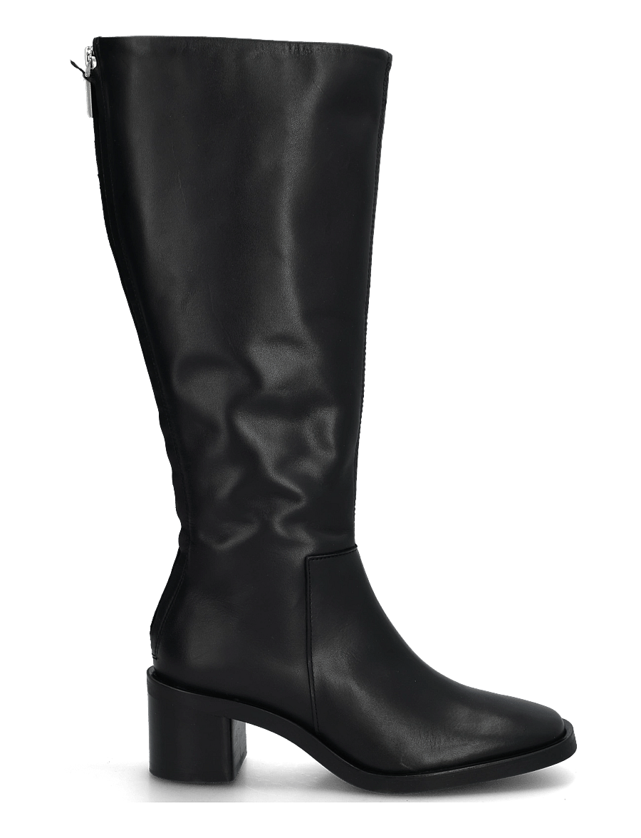 Calvin Klein - BLOCK HEEL HIGH BOOT ZIP LTH - knähöga stövlar - triple black - 2