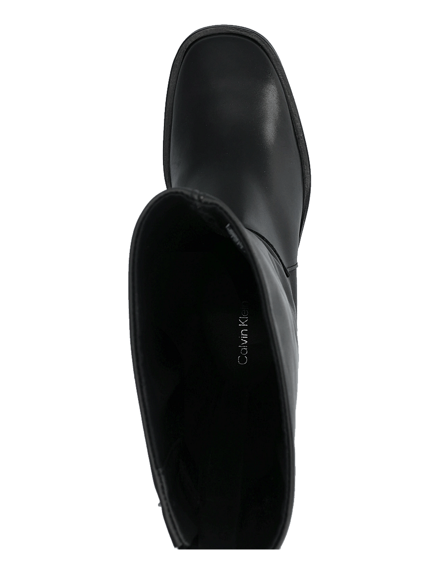 Calvin Klein - BLOCK HEEL HIGH BOOT ZIP LTH - knähöga stövlar - triple black - 3
