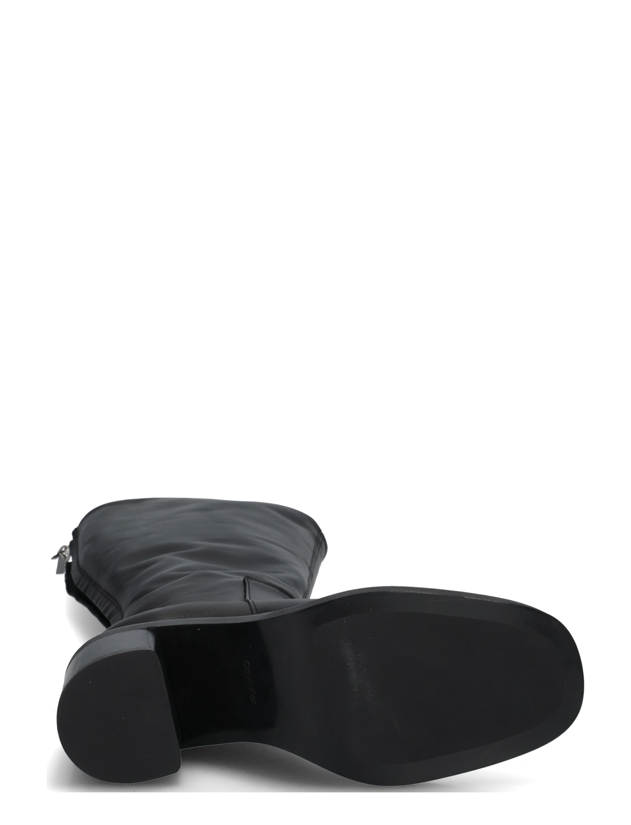 Calvin Klein - BLOCK HEEL HIGH BOOT ZIP LTH - knähöga stövlar - triple black - 4