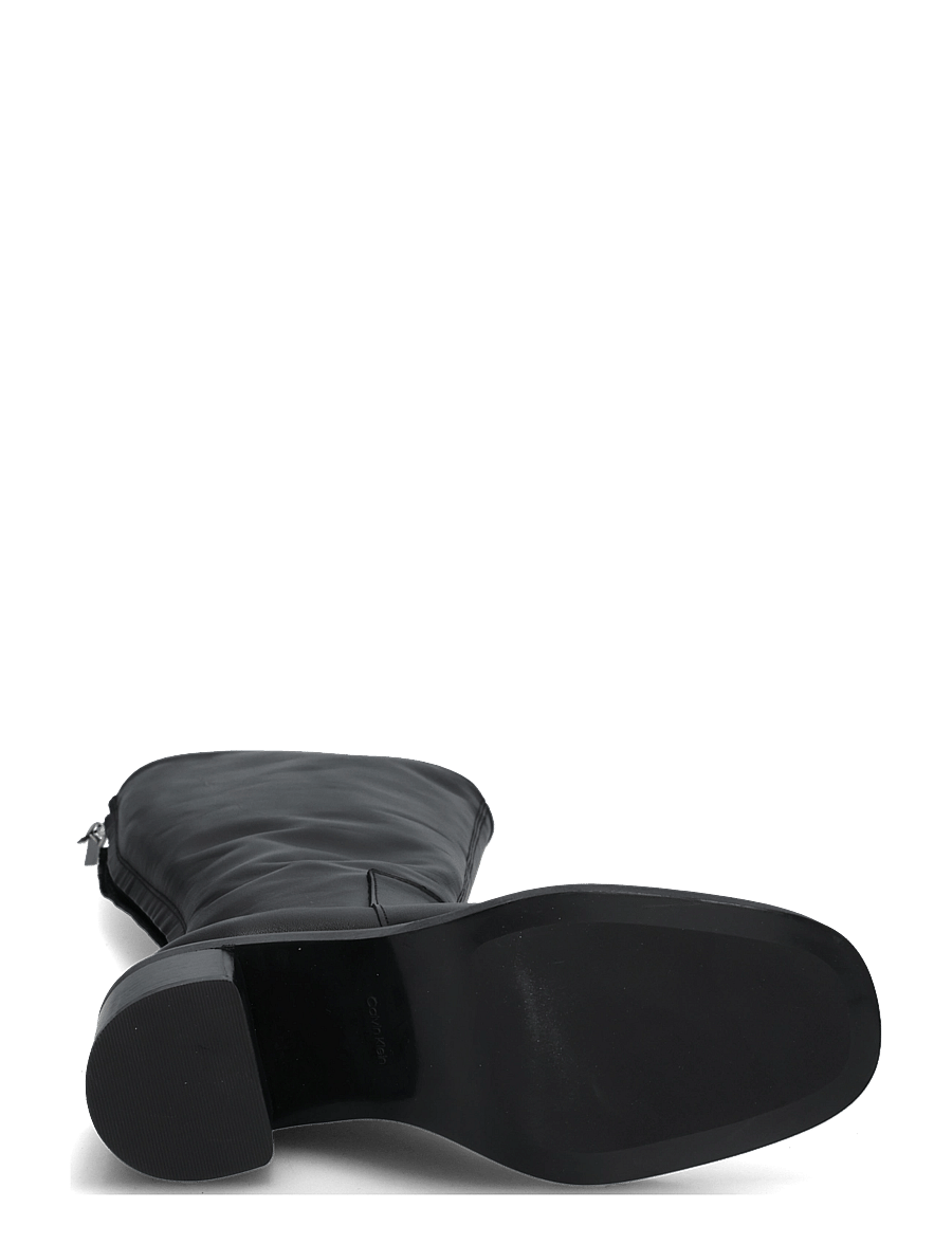 Calvin Klein - BLOCK HEEL HIGH BOOT ZIP LTH - knähöga stövlar - triple black - 4