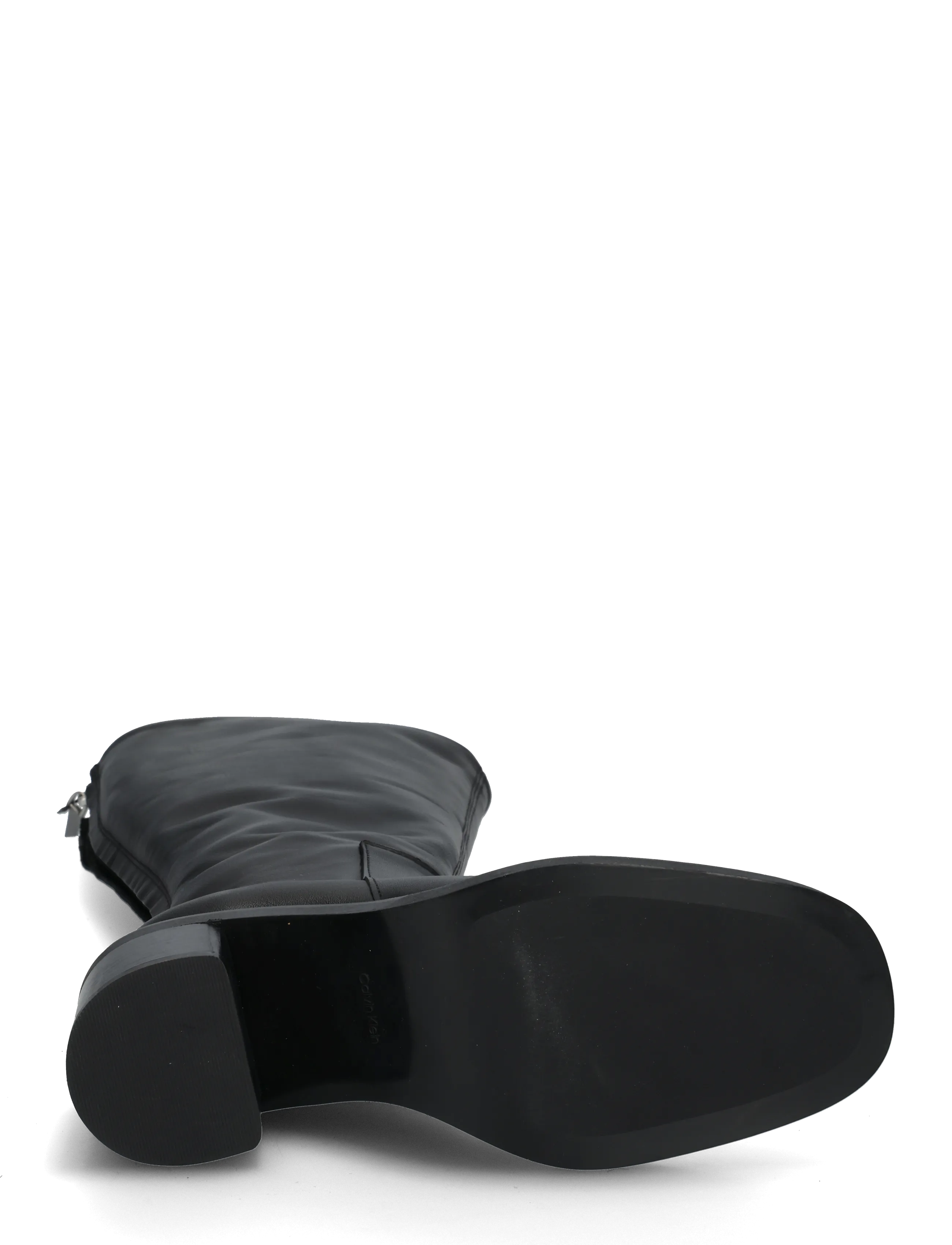 Calvin Klein - BLOCK HEEL HIGH BOOT ZIP LTH - kniehohe stiefel - triple black - 4
