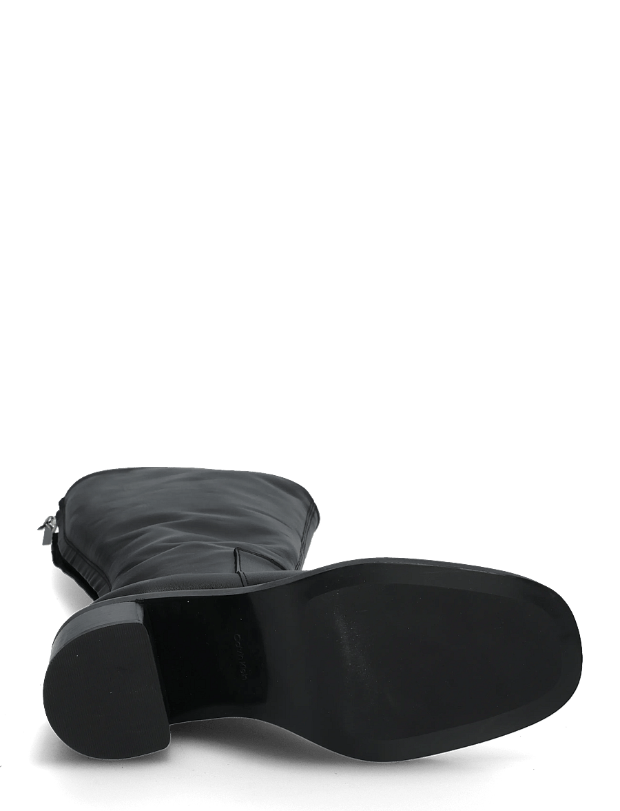 Calvin Klein - BLOCK HEEL HIGH BOOT ZIP LTH - kniehohe stiefel - triple black - 4