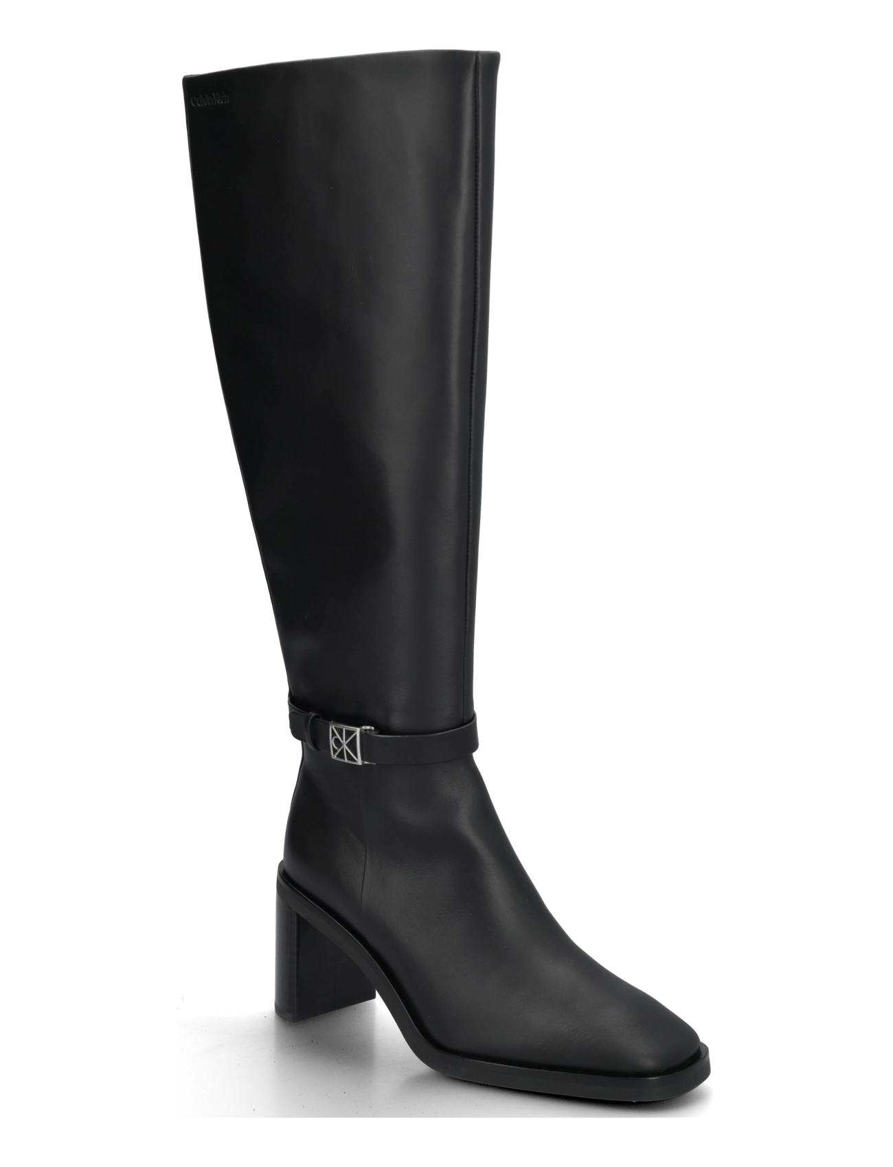Calvin Klein BLOCK HEEL HIGH BOOT LTH HDW - Schuhe - TRIPLE BLACK / black