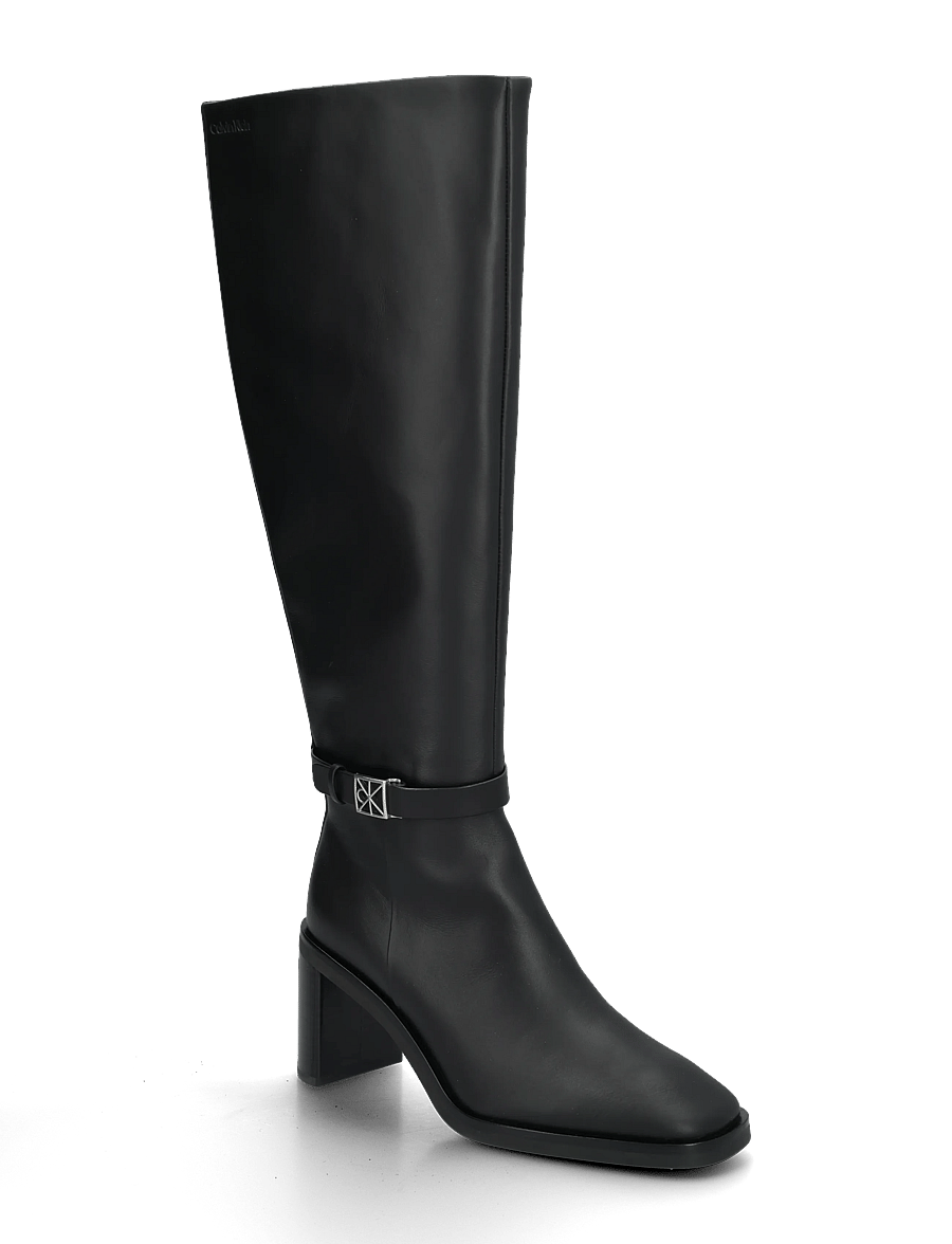 Calvin Klein - BLOCK HEEL HIGH BOOT LTH HDW - langskaftede støvler - triple black - 0