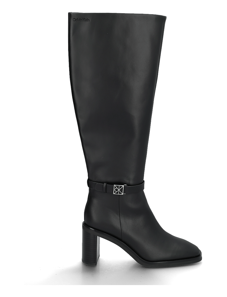 Calvin Klein - BLOCK HEEL HIGH BOOT LTH HDW - kniehohe stiefel - triple black - 2