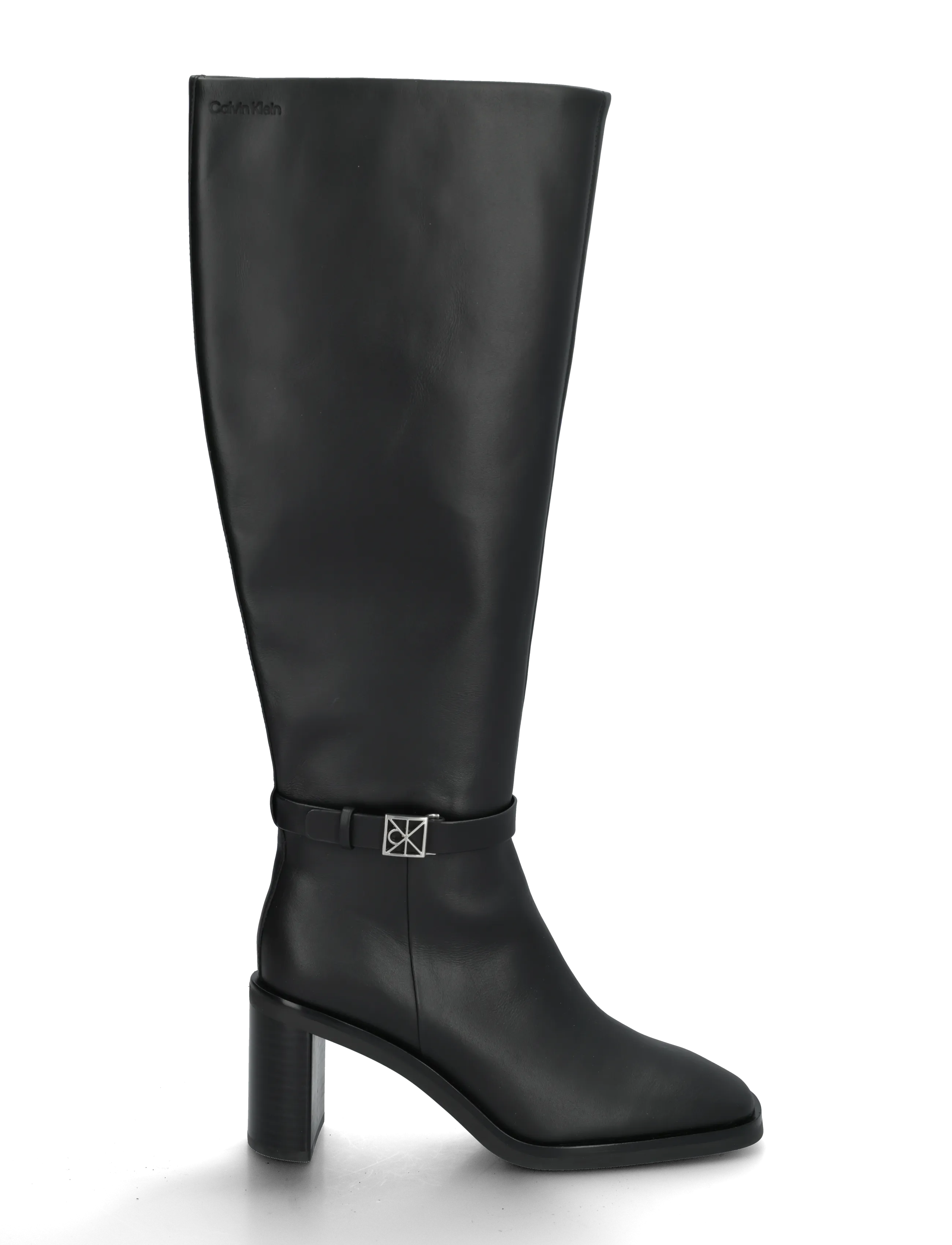 Calvin Klein - BLOCK HEEL HIGH BOOT LTH HDW - langskaftede støvler - triple black - 2