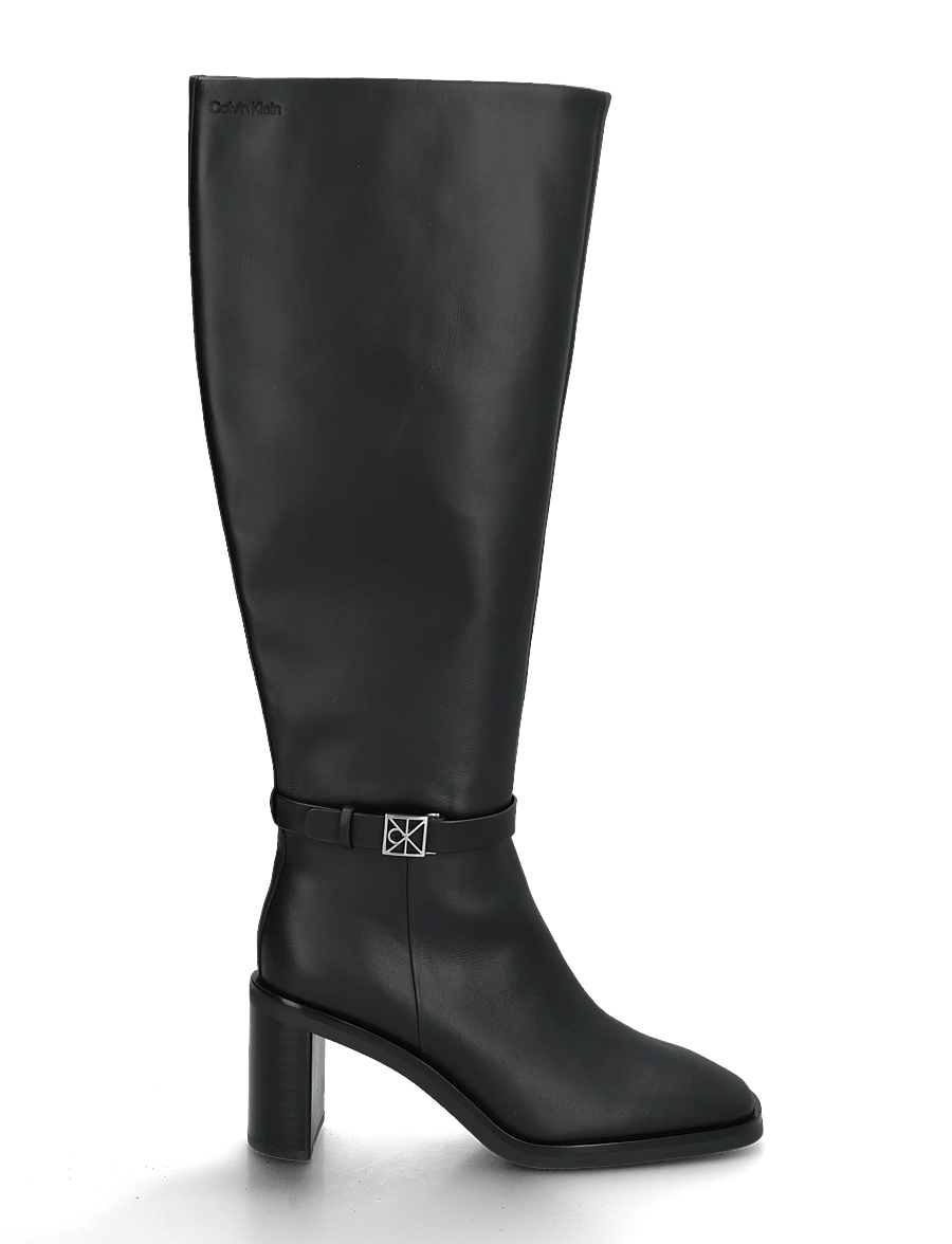 Calvin Klein - BLOCK HEEL HIGH BOOT LTH HDW - langskaftede støvler - triple black - 2