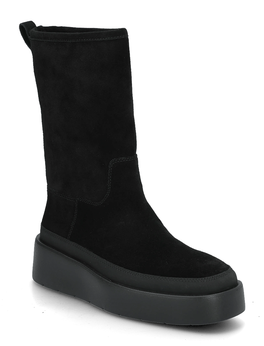 Calvin Klein - FLATFORM MID BOOT SUEDE WL - platta ankelboots - triple black - 0
