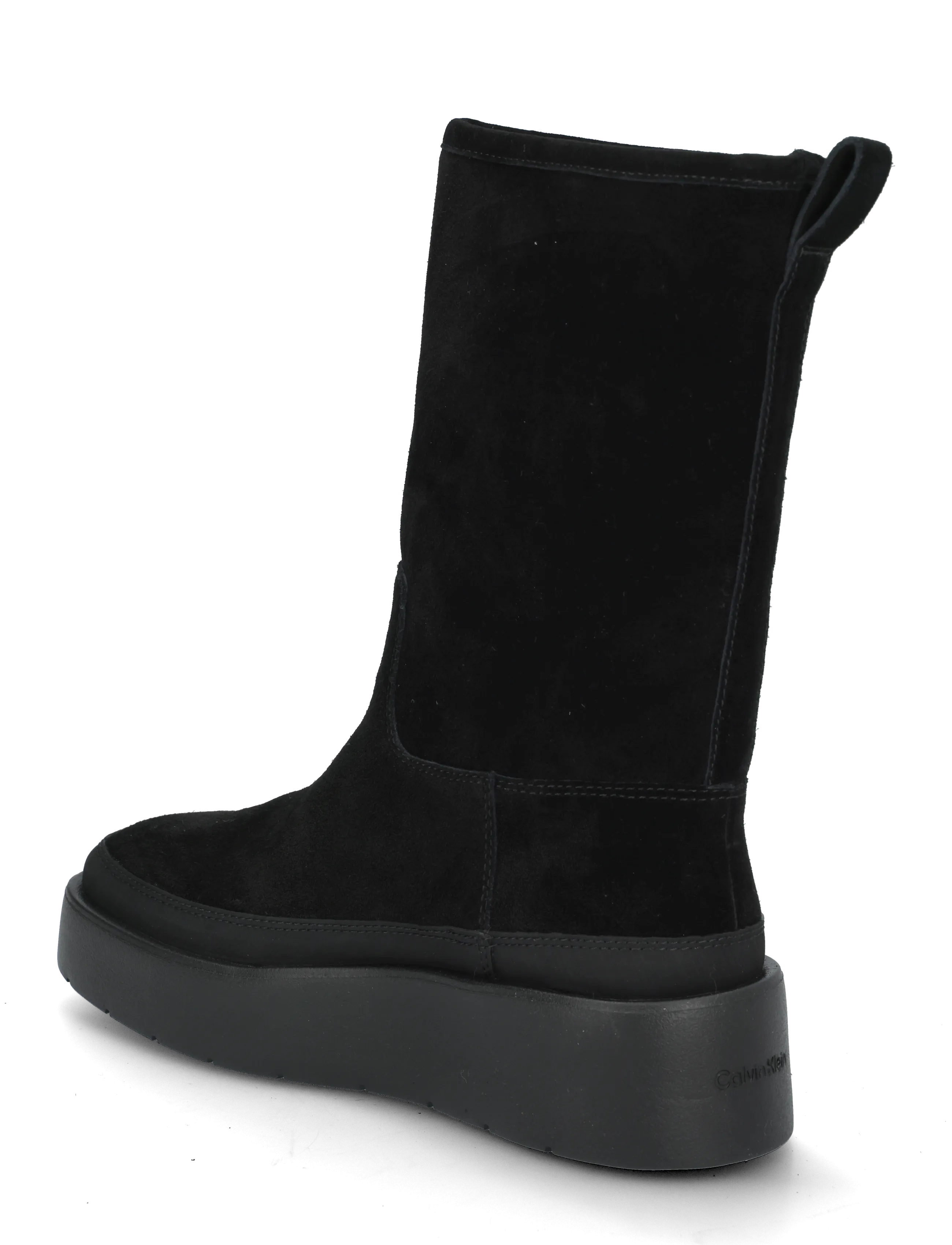 Calvin Klein - FLATFORM MID BOOT SUEDE WL - platta ankelboots - triple black - 1