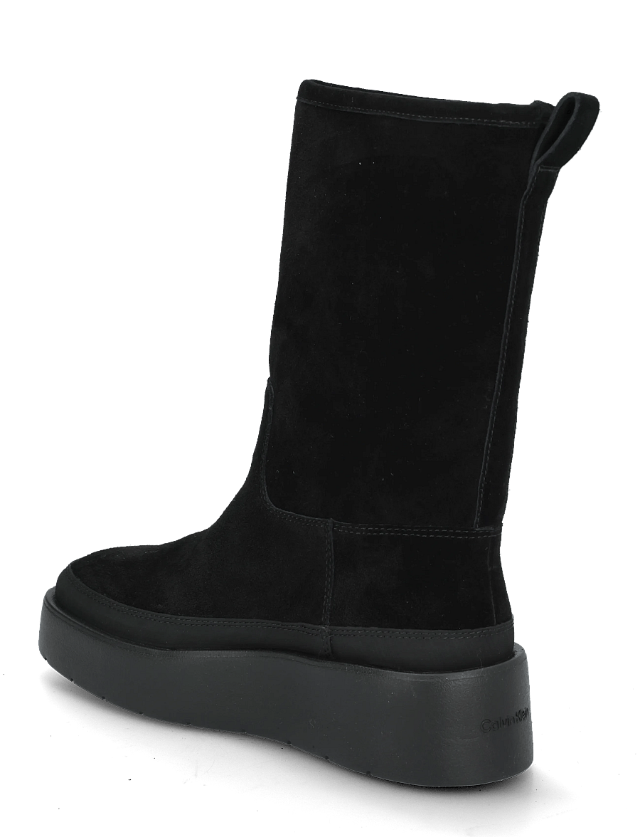 Calvin Klein - FLATFORM MID BOOT SUEDE WL - platta ankelboots - triple black - 1