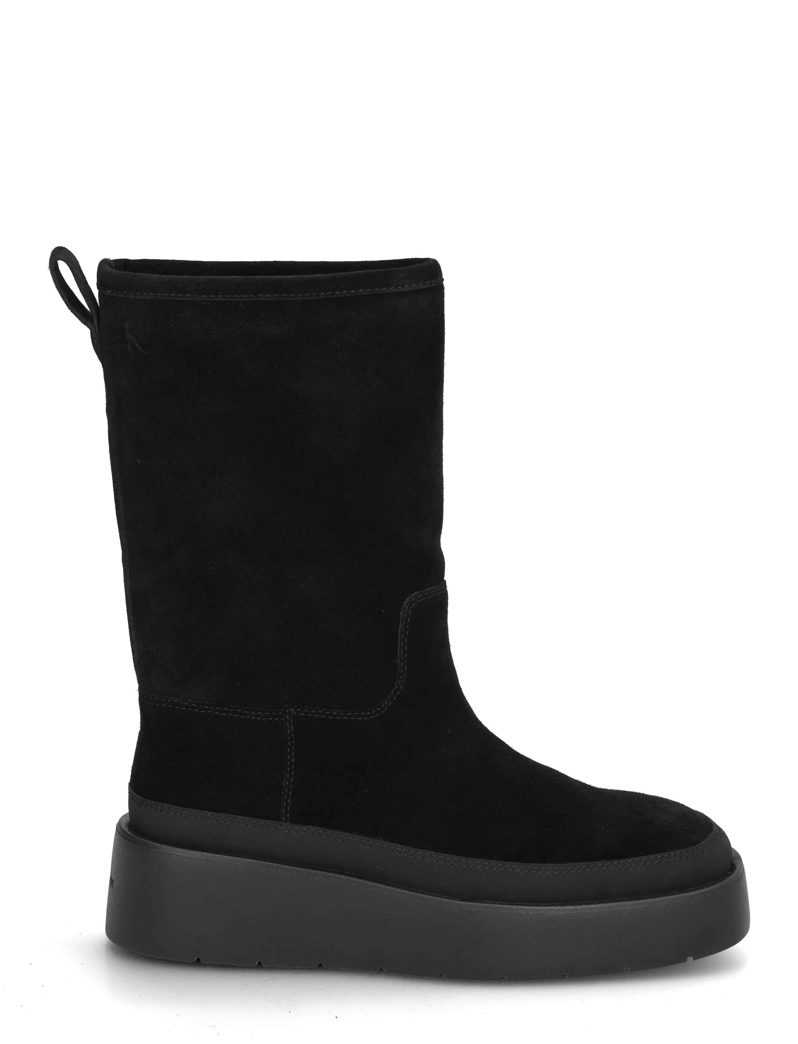 Calvin Klein - FLATFORM MID BOOT SUEDE WL - platta ankelboots - triple black - 2