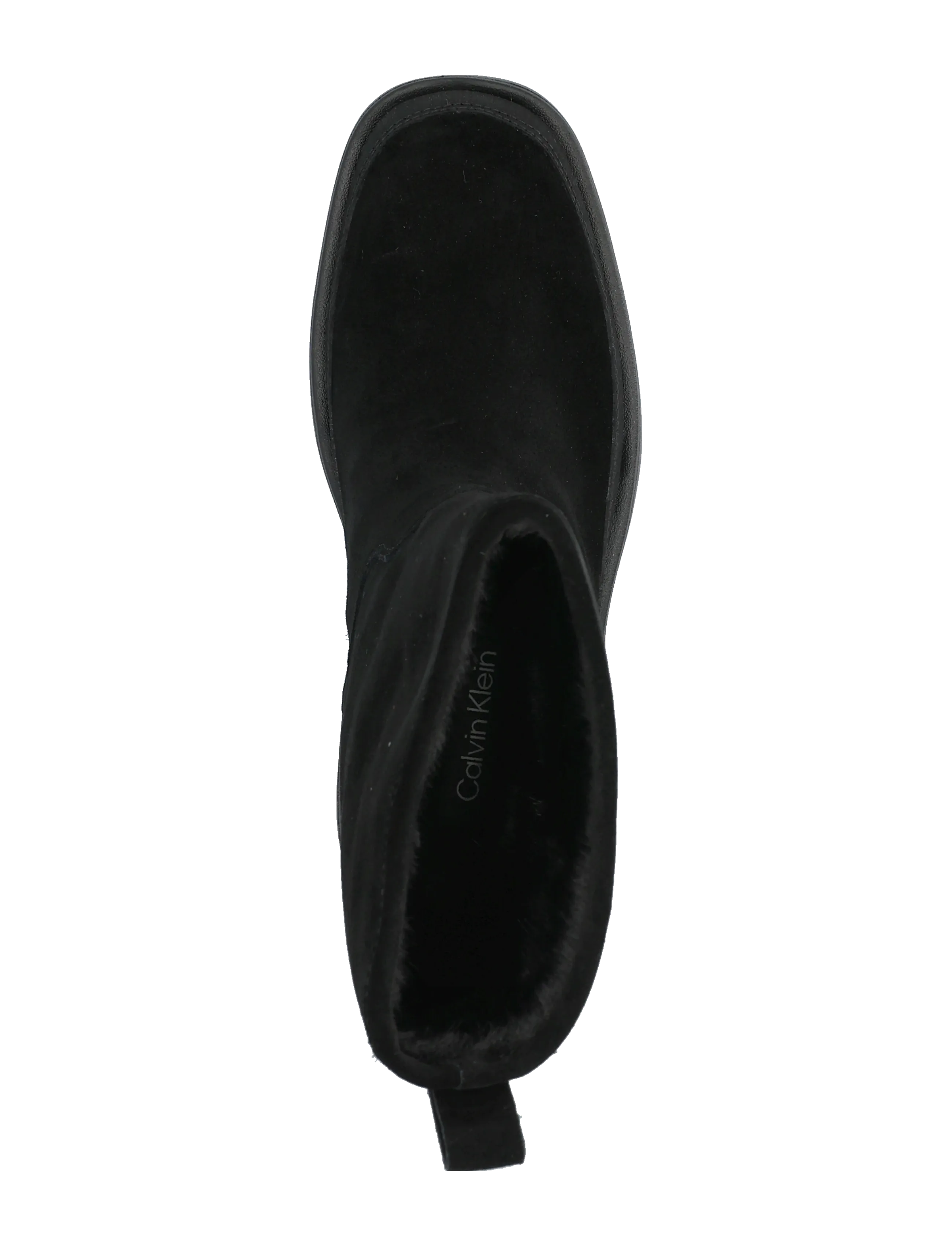 Calvin Klein - FLATFORM MID BOOT SUEDE WL - platta ankelboots - triple black - 3