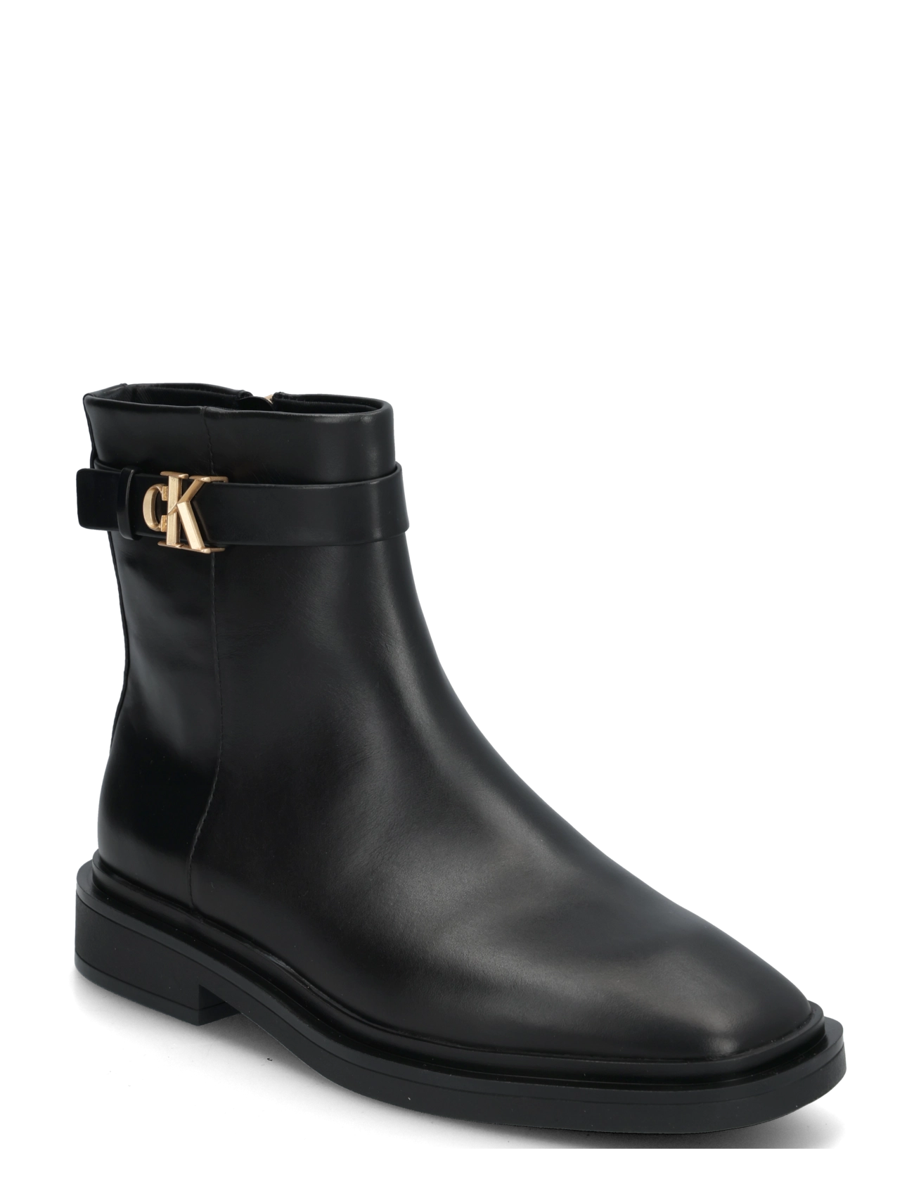Calvin Klein SQUARE ANKLE BOOT LTH MG HDW - Jalanõud - TRIPLE BLACK / black