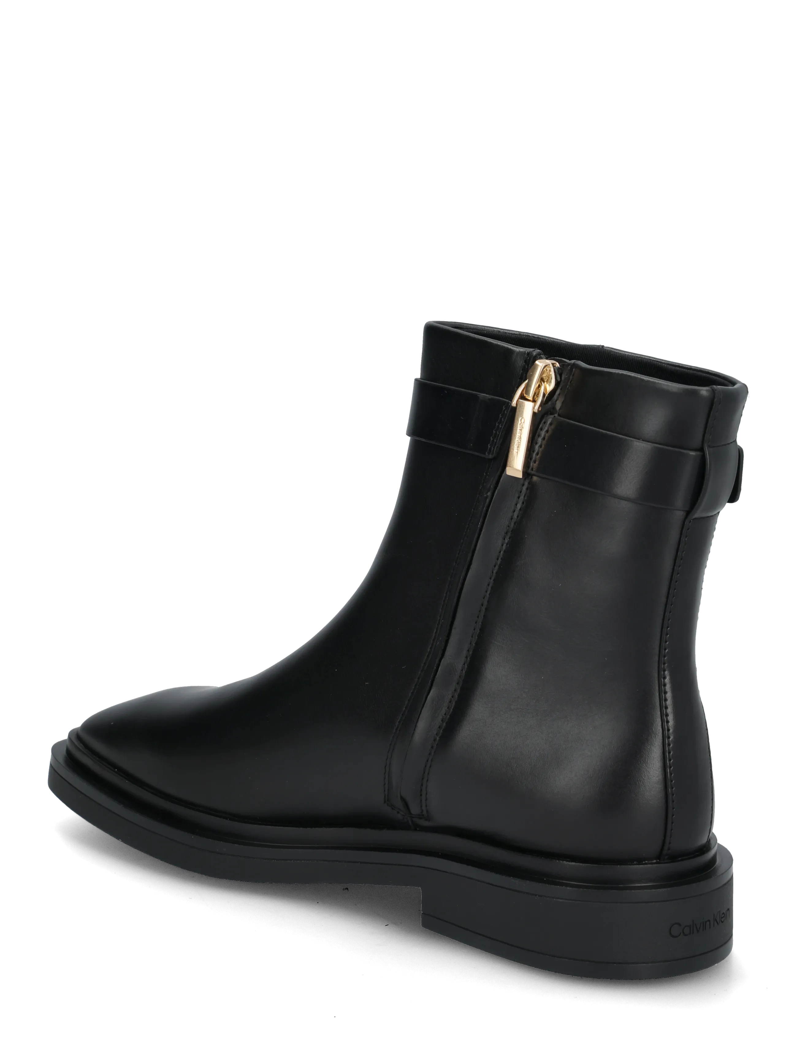 Calvin Klein - SQUARE ANKLE BOOT LTH MG HDW - støvletter - triple black - 1