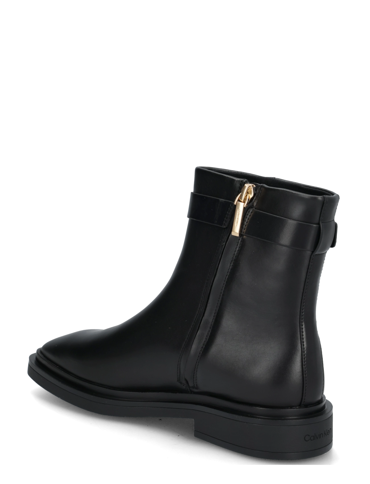 Calvin Klein - SQUARE ANKLE BOOT LTH MG HDW - kontsaga poolsaapad - triple black - 1