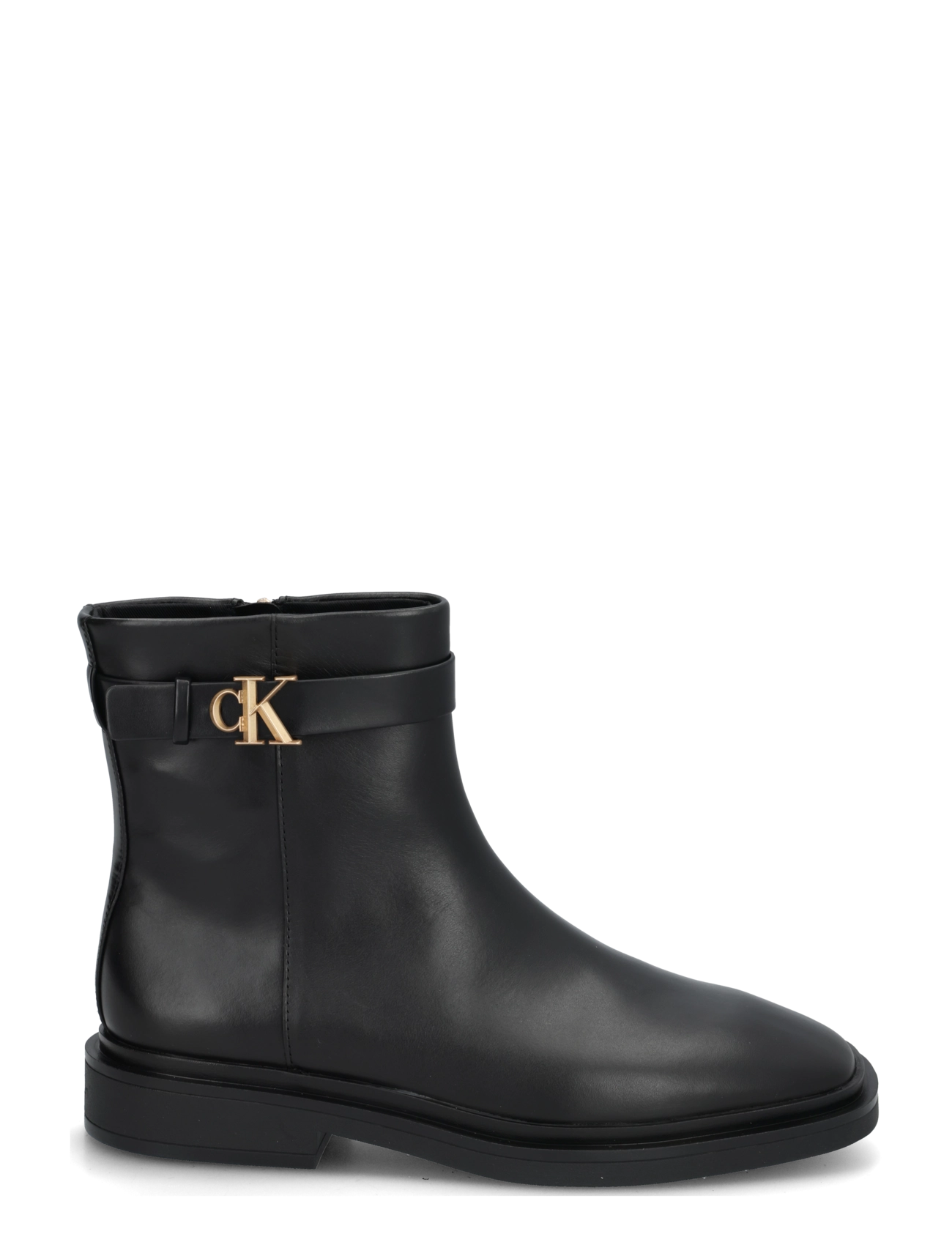 Calvin Klein - SQUARE ANKLE BOOT LTH MG HDW - kontsaga poolsaapad - triple black - 2