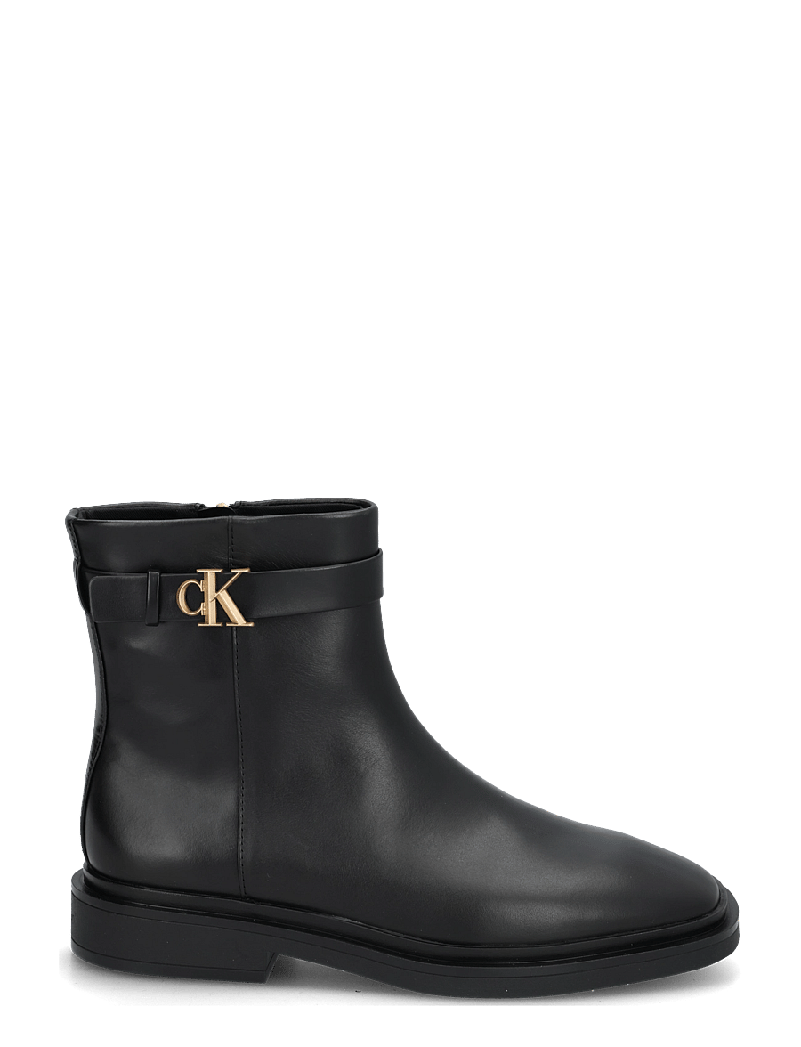 Calvin Klein - SQUARE ANKLE BOOT LTH MG HDW - kontsaga poolsaapad - triple black - 2