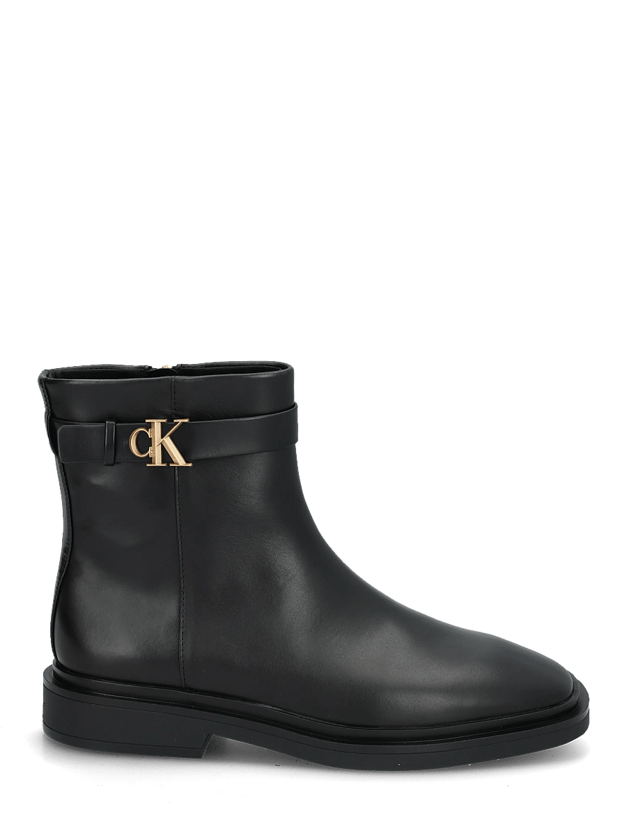 Calvin Klein - SQUARE ANKLE BOOT LTH MG HDW - støvletter - triple black - 2