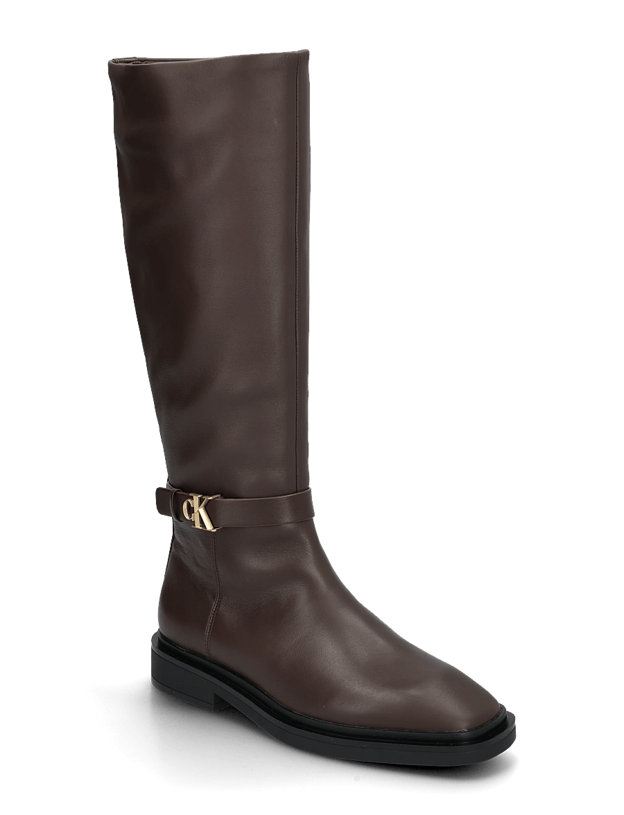 Calvin Klein - SQUARE HIGH BOOT LTH MG HDW - knee high boots - rocky brown - 0