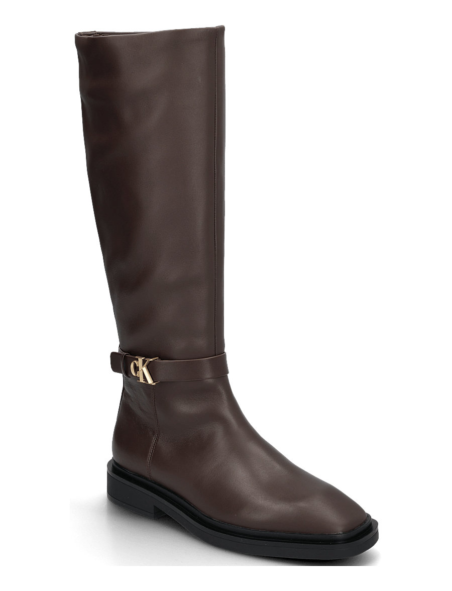 Calvin Klein - SQUARE HIGH BOOT LTH MG HDW - kniehohe stiefel - rocky brown - 0