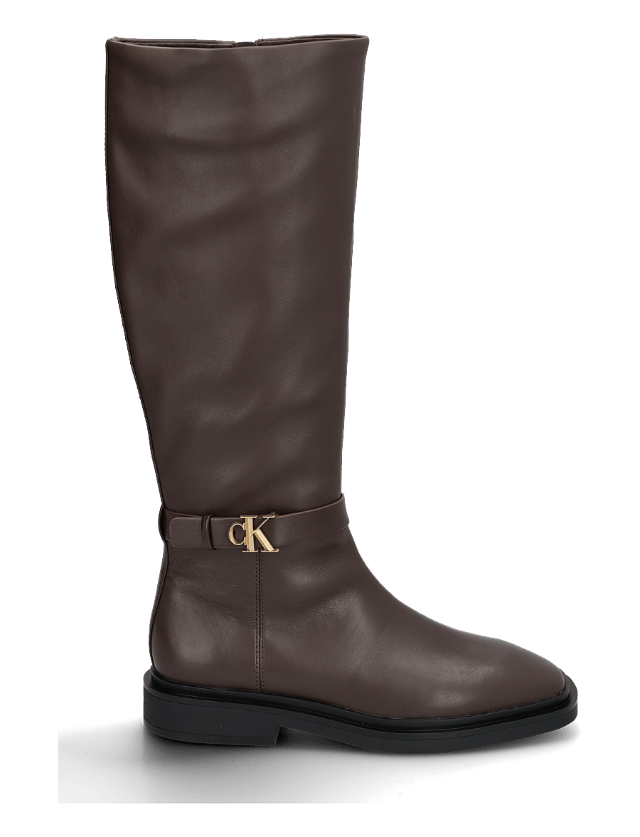 Calvin Klein - SQUARE HIGH BOOT LTH MG HDW - kniehohe stiefel - rocky brown - 2