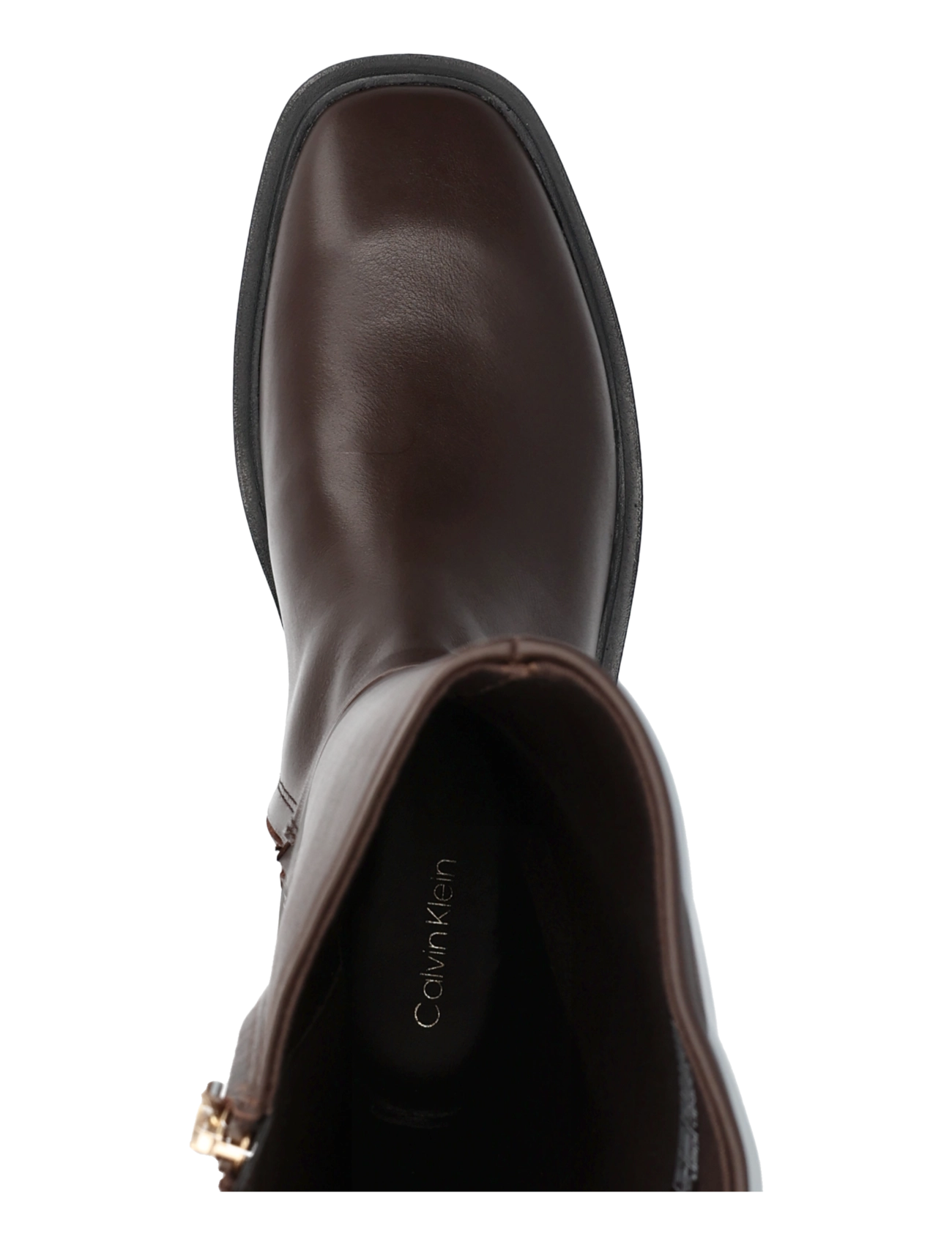 Calvin Klein - SQUARE HIGH BOOT LTH MG HDW - kniehohe stiefel - rocky brown - 3