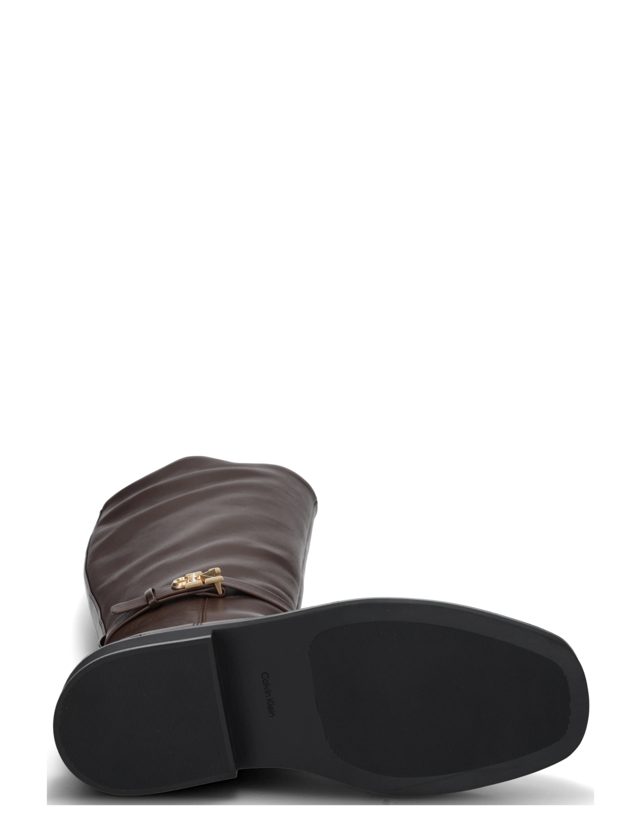 Calvin Klein - SQUARE HIGH BOOT LTH MG HDW - kniehohe stiefel - rocky brown - 4