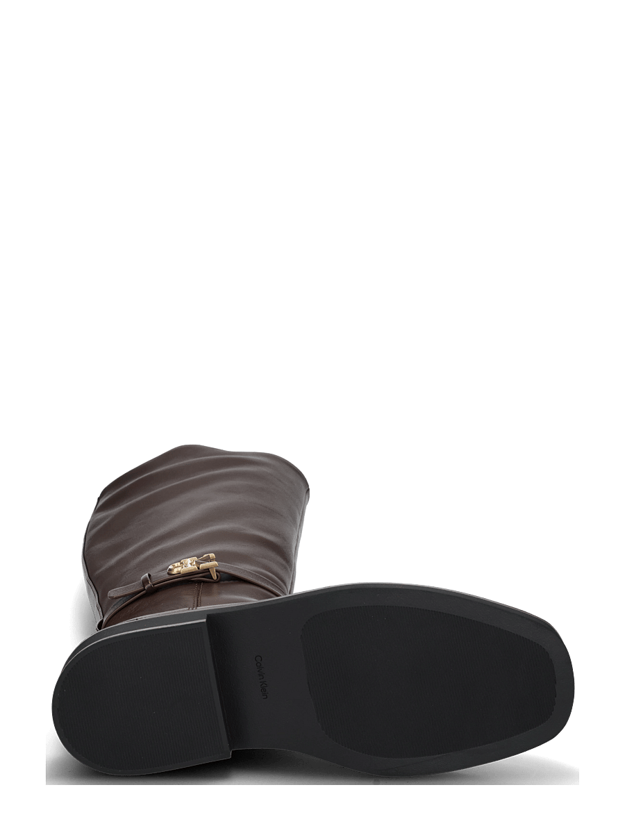 Calvin Klein - SQUARE HIGH BOOT LTH MG HDW - kniehohe stiefel - rocky brown - 4