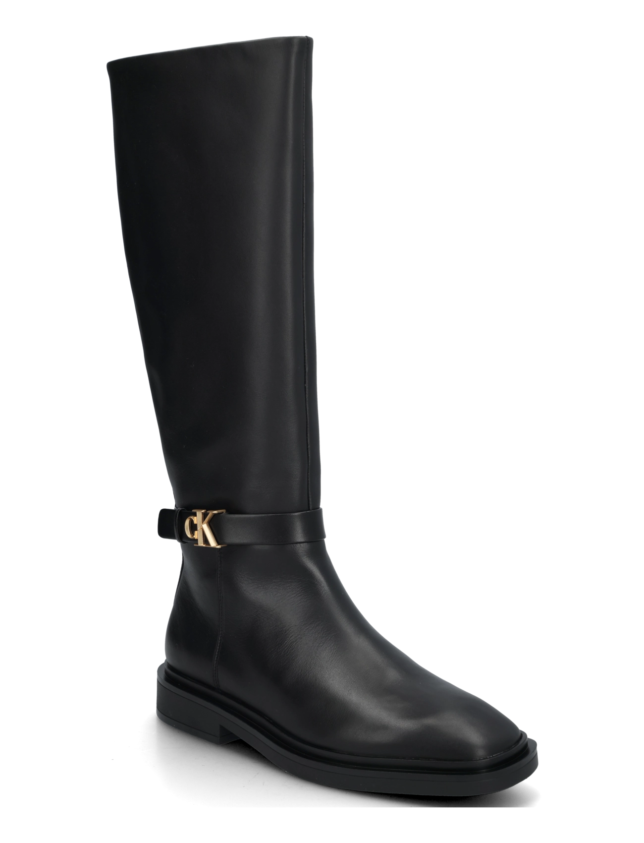Calvin Klein SQUARE HIGH BOOT LTH MG HDW - Avalynė - TRIPLE BLACK / black