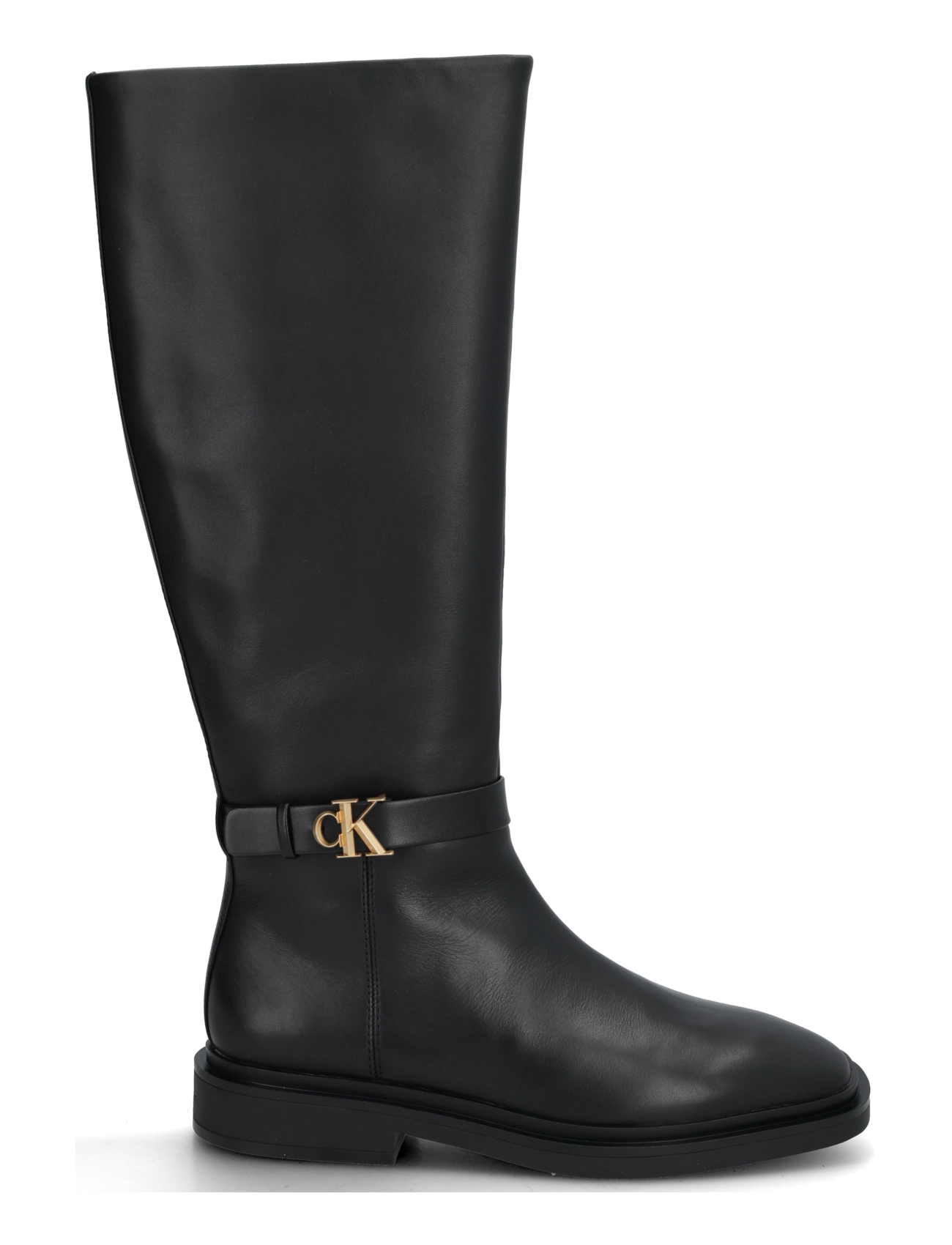 Calvin Klein - SQUARE HIGH BOOT LTH MG HDW - knähöga stövlar - triple black - 2