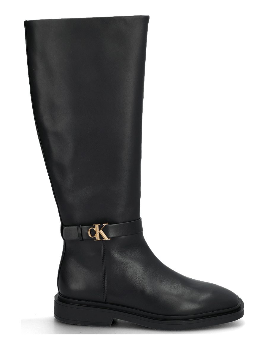 Calvin Klein - SQUARE HIGH BOOT LTH MG HDW - knähöga stövlar - triple black - 2