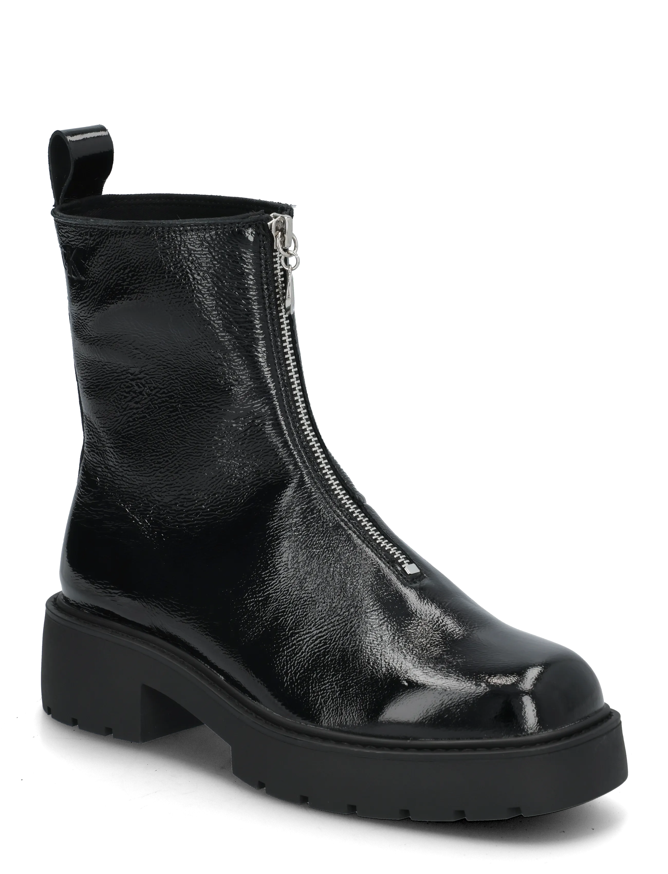 Calvin Klein CHUNKY ZIP BOOT SHINY LTH - Schuhe - TRIPLE BLACK / black