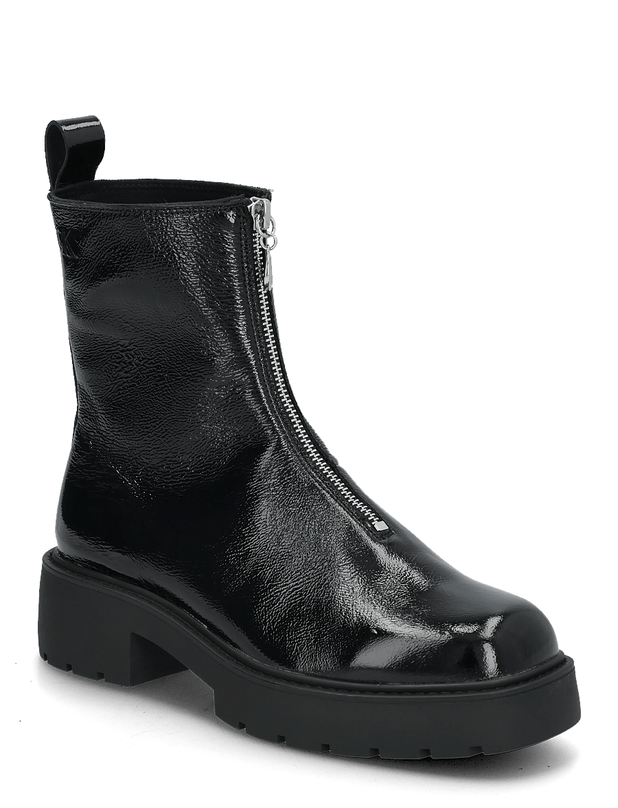 Calvin Klein - CHUNKY ZIP BOOT SHINY LTH - støvletter - triple black - 0
