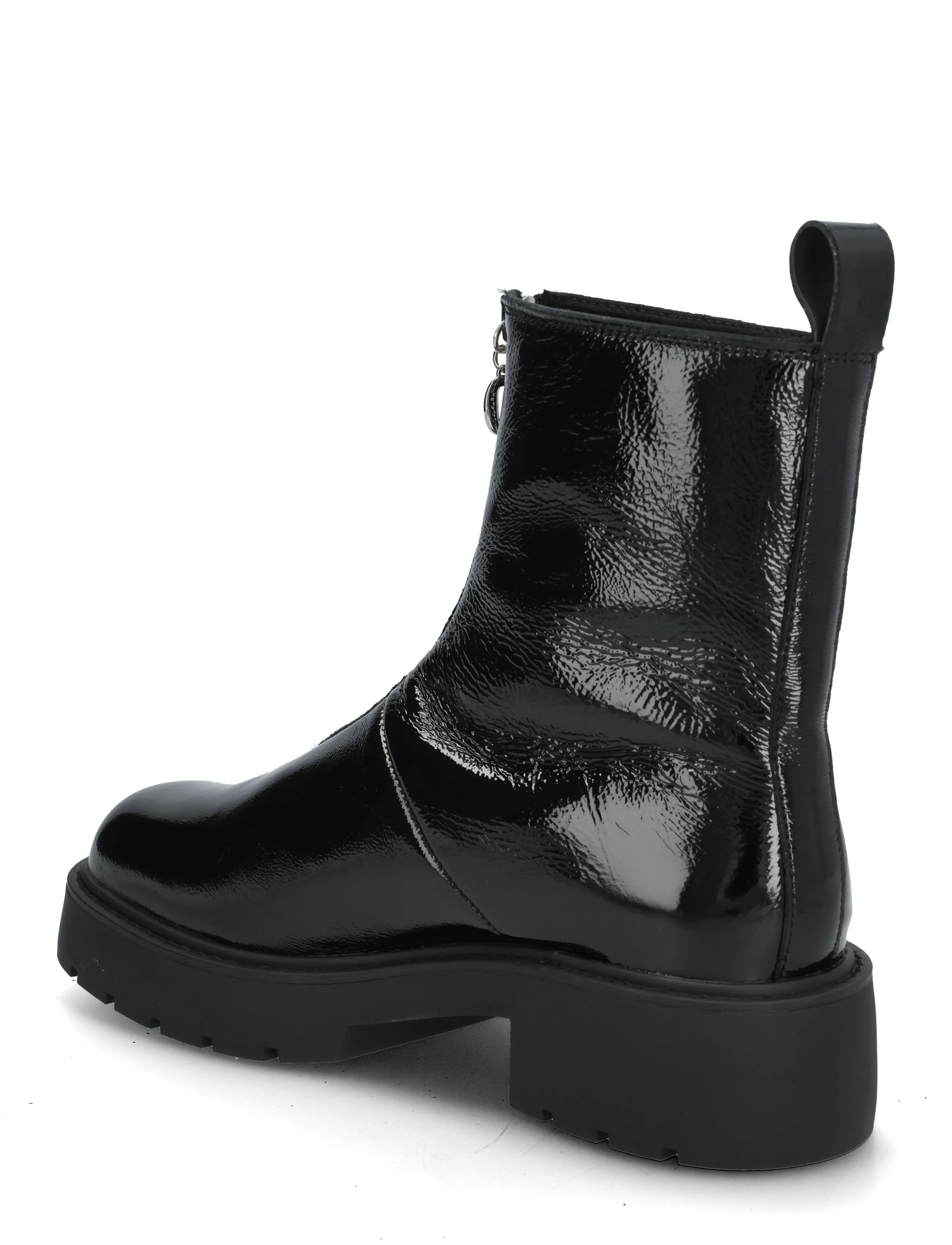 Calvin Klein - CHUNKY ZIP BOOT SHINY LTH - støvletter - triple black - 1