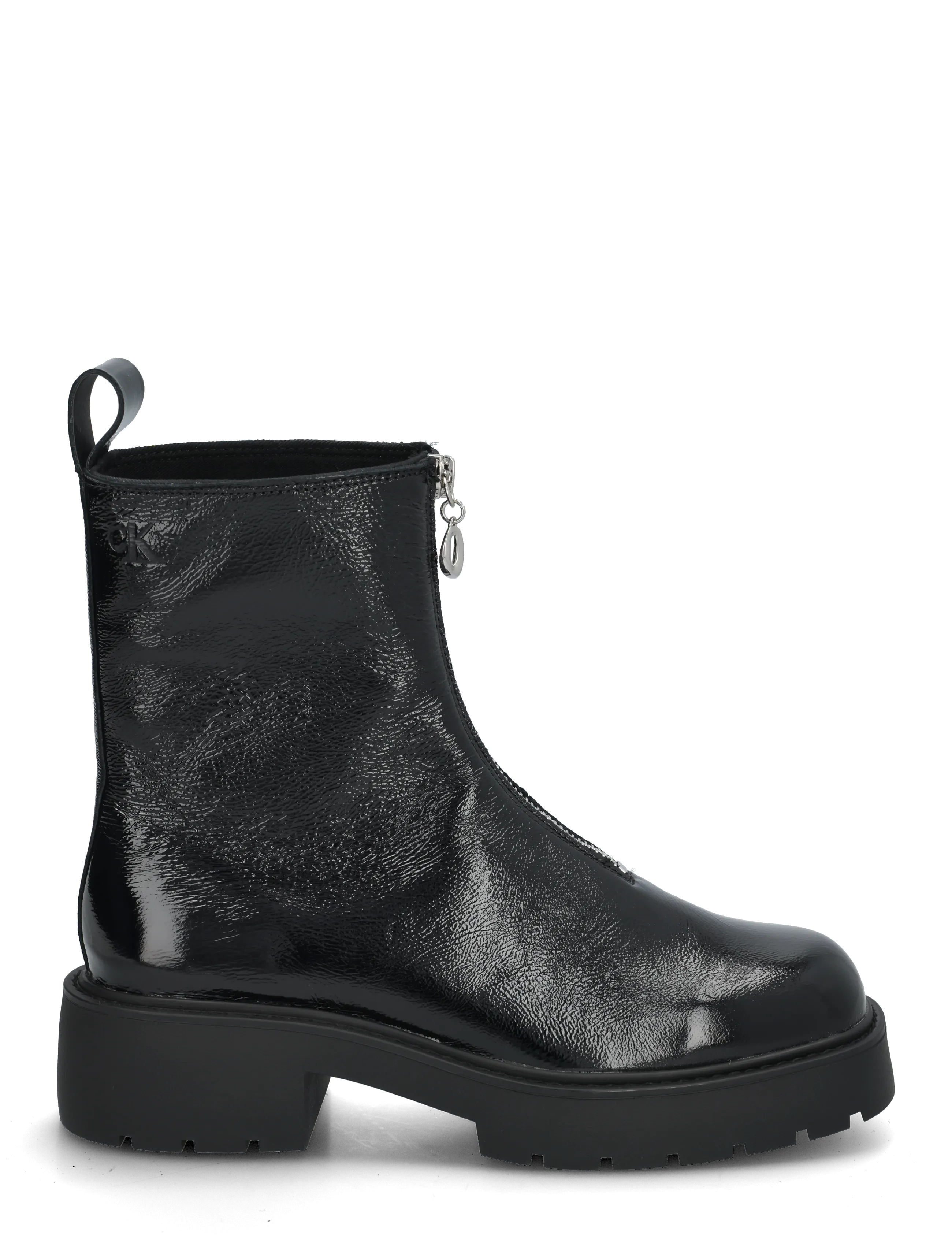 Calvin Klein - CHUNKY ZIP BOOT SHINY LTH - støvletter - triple black - 2