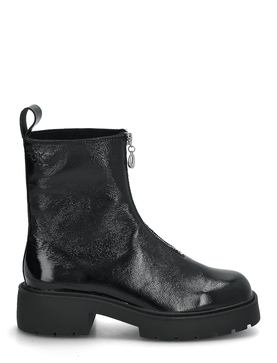 Calvin Klein - CHUNKY ZIP BOOT SHINY LTH - støvletter - triple black - 2