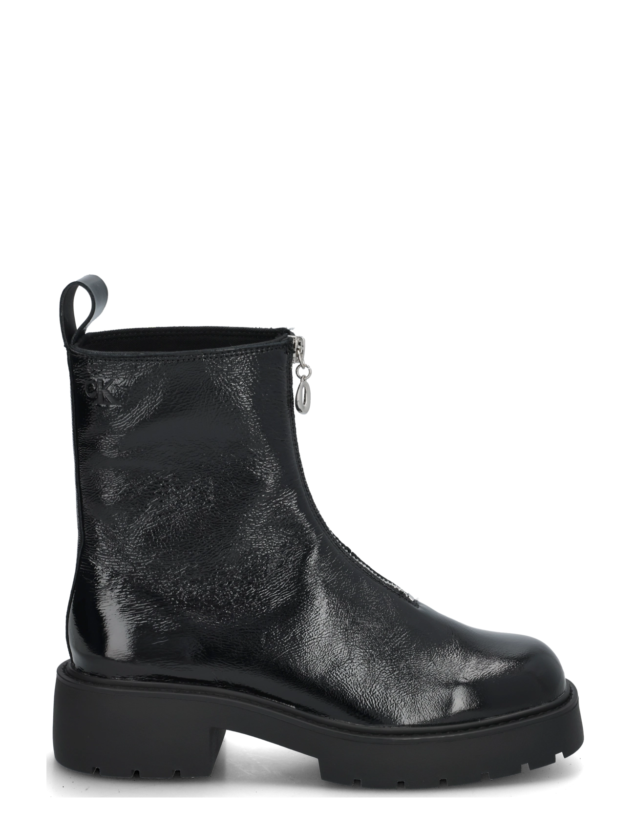 Calvin Klein - CHUNKY ZIP BOOT SHINY LTH - stiefeletten mit absatz - triple black - 2