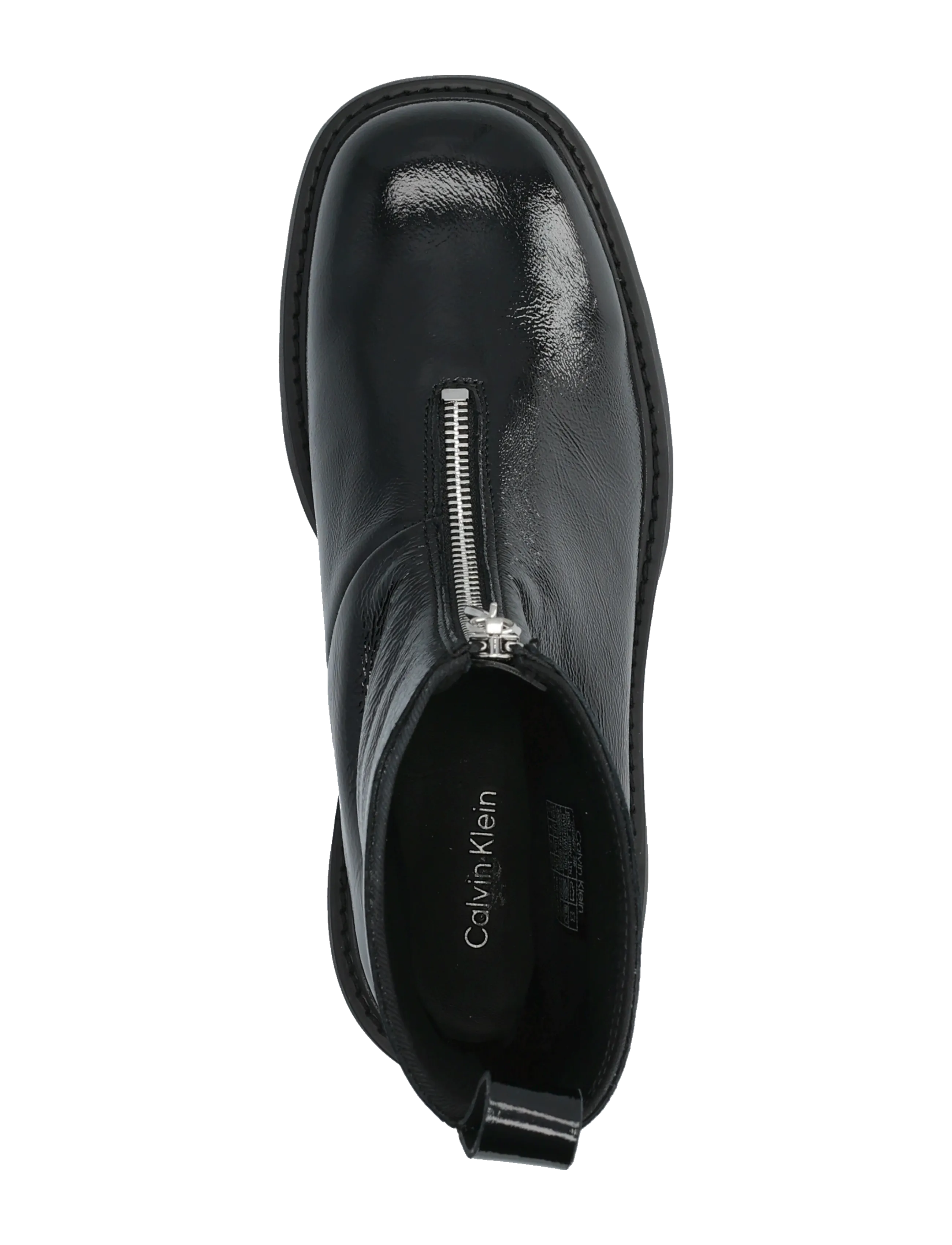 Calvin Klein - CHUNKY ZIP BOOT SHINY LTH - støvletter - triple black - 3