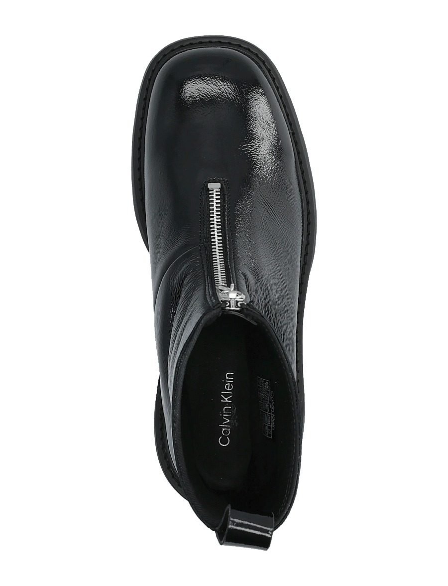 Calvin Klein - CHUNKY ZIP BOOT SHINY LTH - støvletter - triple black - 3