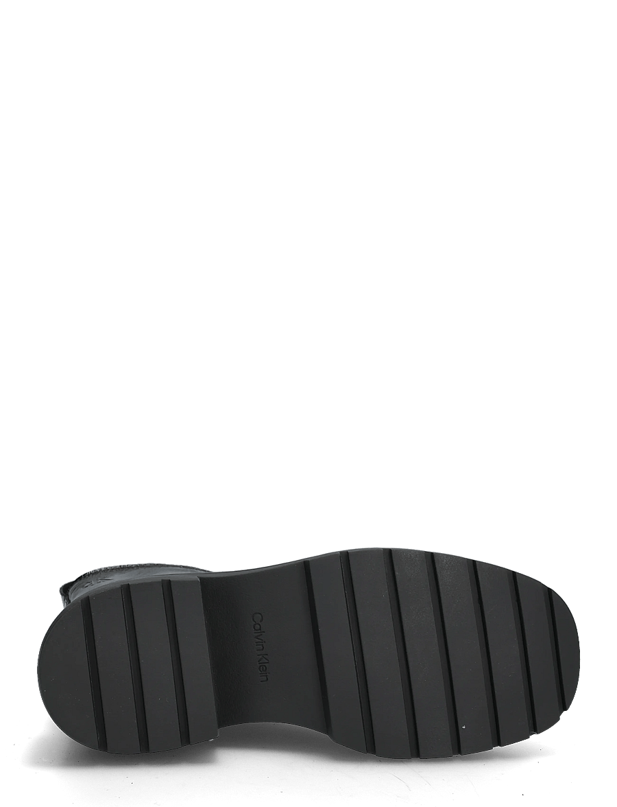 Calvin Klein - CHUNKY ZIP BOOT SHINY LTH - støvletter - triple black - 4