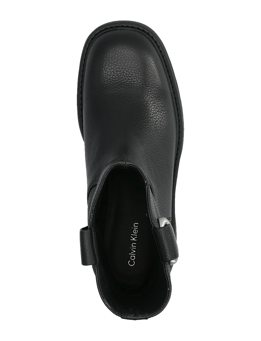 Calvin Klein - CHUNKY ANKLE BOOT LTH HDW - støvletter - triple black - 3