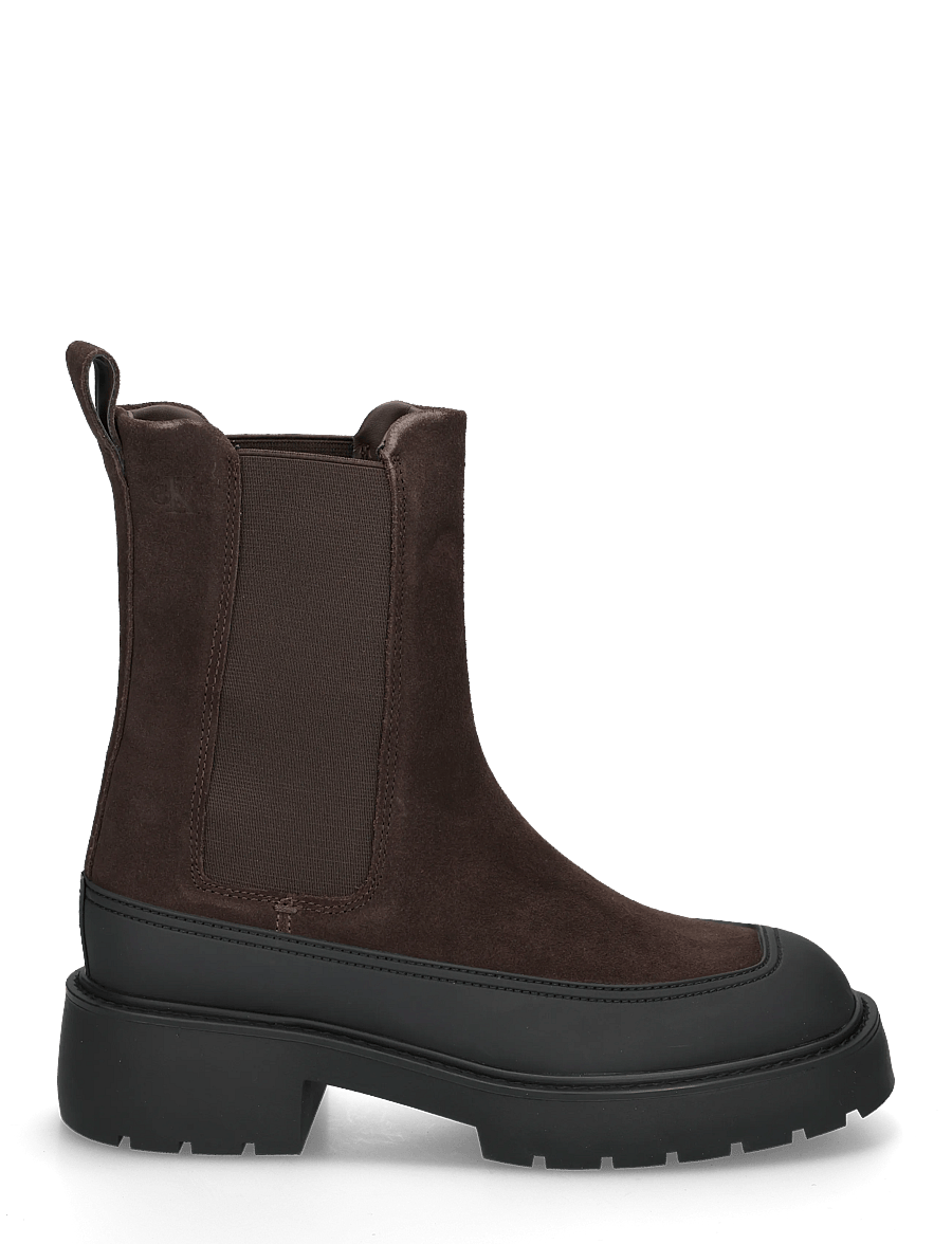 Calvin Klein - CHUNKY CHELSEA BOOT SUE EM - chelsea boots - rocky brown black - 2