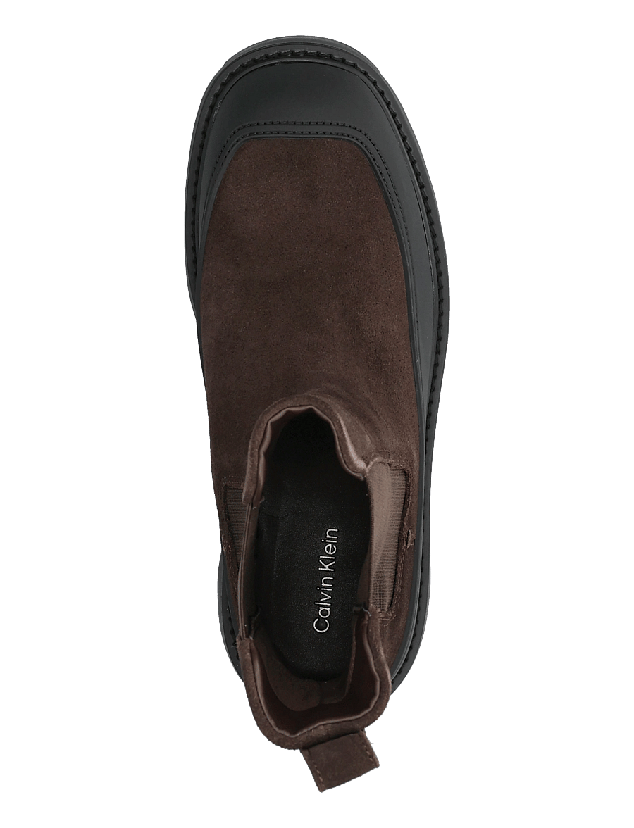 Calvin Klein - CHUNKY CHELSEA BOOT SUE EM - chelsea boots - rocky brown black - 3
