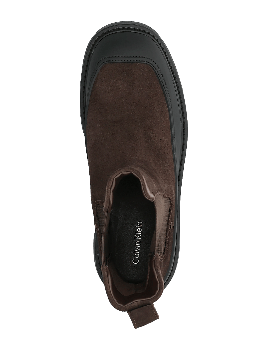 Calvin Klein - CHUNKY CHELSEA BOOT SUE EM - chelsea boots - rocky brown black - 3